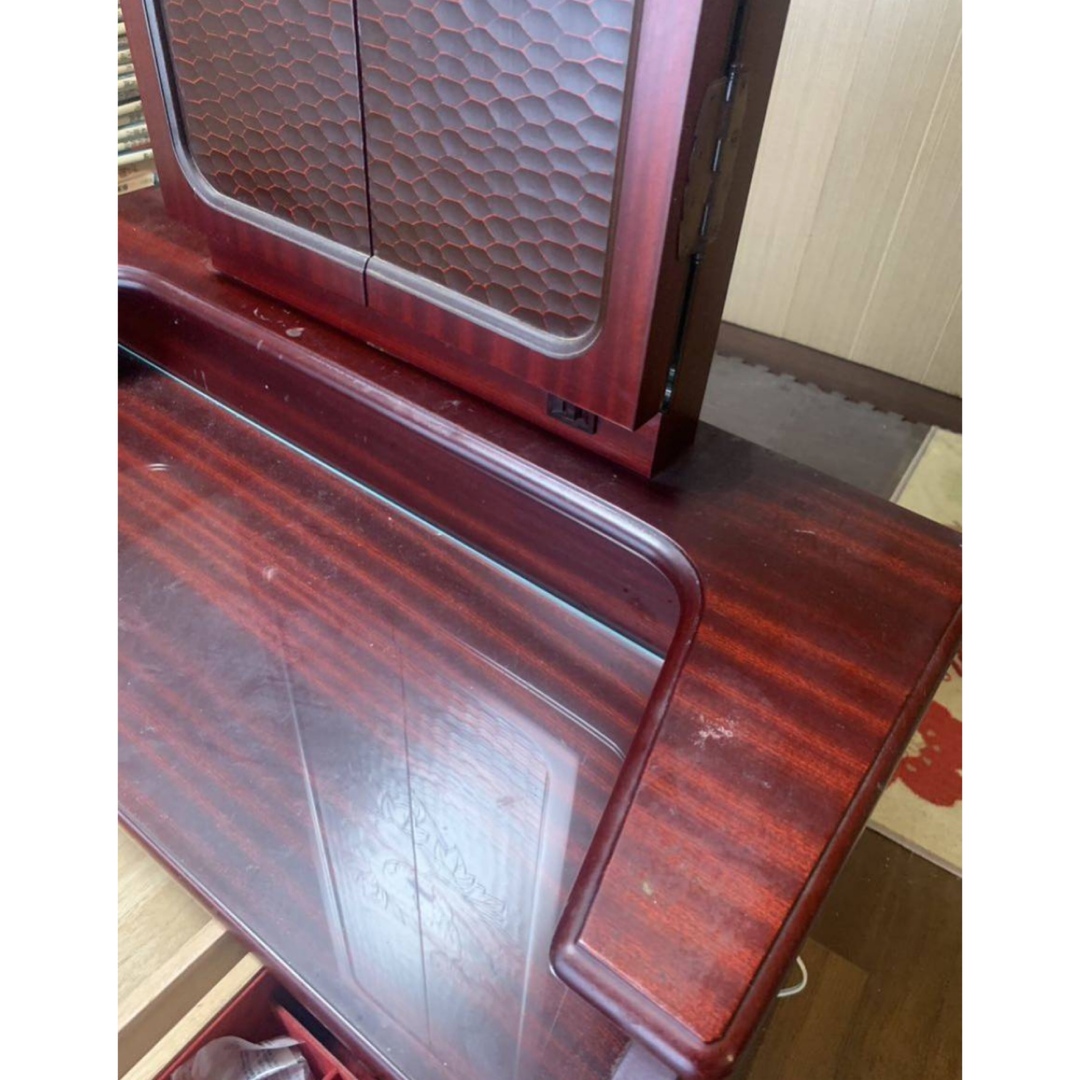 鎌倉彫 三面鏡ドレッサー 超お安くお買い得 昭和レトロの宝物 早い者